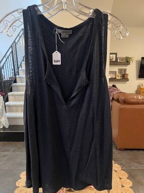 Vince Navy V-Neck Tank Top